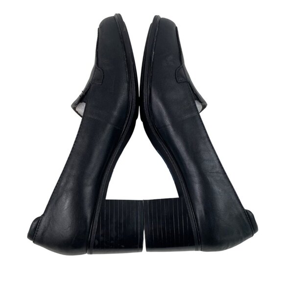 Hush Puppies Bebe Black Leather Block Heel Shoes Ladies Womens Size 9.5M - Picture 6 of 13